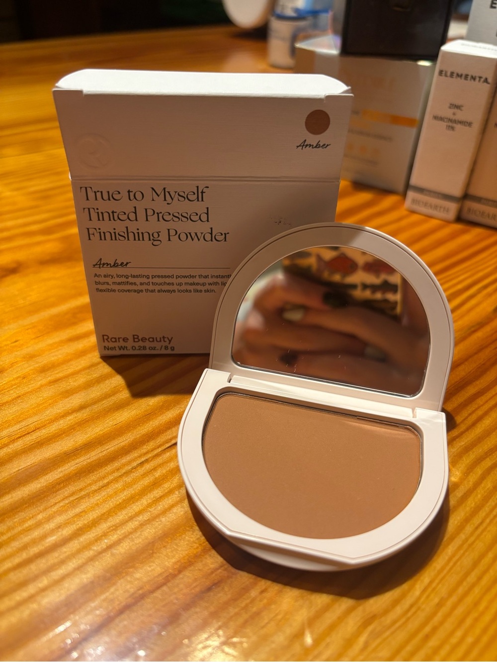 Rare Beauty True to Myself Tinted Pressed Finishing Powder — Amber Beige